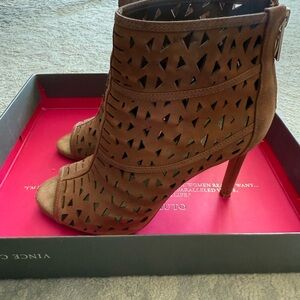 Vince Camuto Tan Cutout Heeled Boots